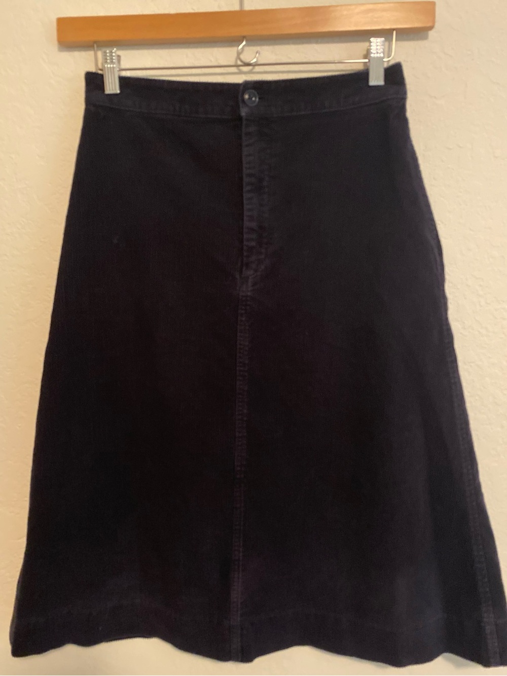 Uniqlo High-Waist Corduroy A-Line Midi Skirt Size 6 Academia Cottagecore Utility